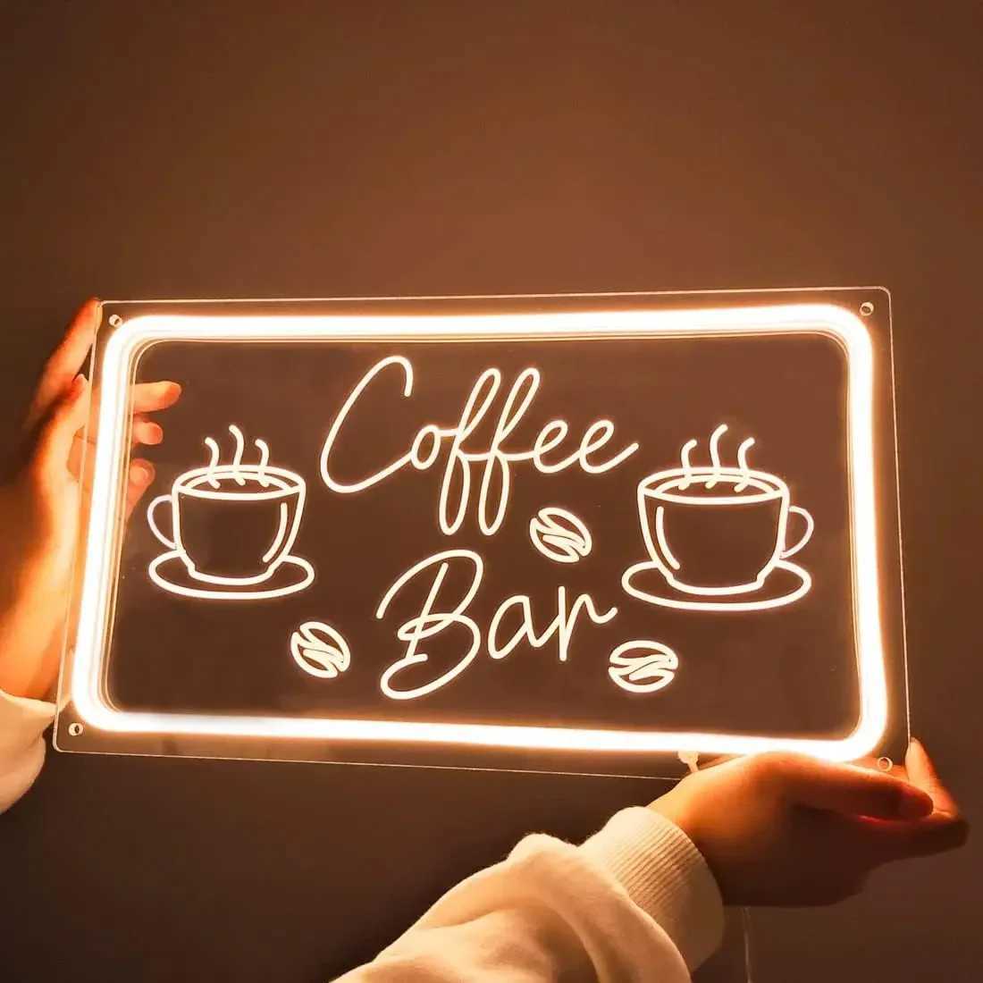 Coffee Bar Neon Sign Light for Restaurant Coffee Shop Cafe Bar Beer Pub Store Ad Display LED Home Birthday Party Wall Sign Decor W250526