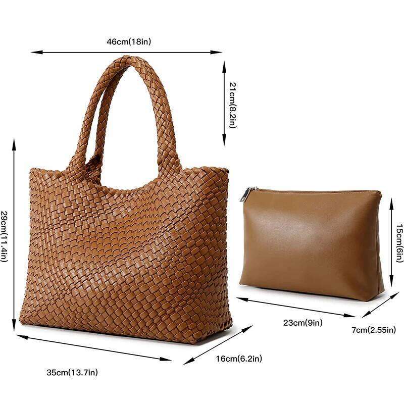 Women's Bags Designer Tote For Women Designer Knitting Fashion Ladies Handbags And Purses Large Capacity Female Shoulder Beach Travel Bags