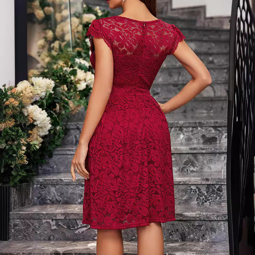 Spring and summer new dress V-neck sleeveless lace short skirt back to school dress category dress