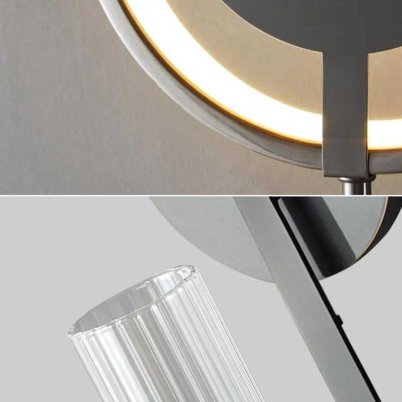 Modern Black LED Wall Lamp Nordic Mirror Light Fixture Living Room Bedside Bedroom Home Decoration Glass Real Copper Wall SconceXJ250526