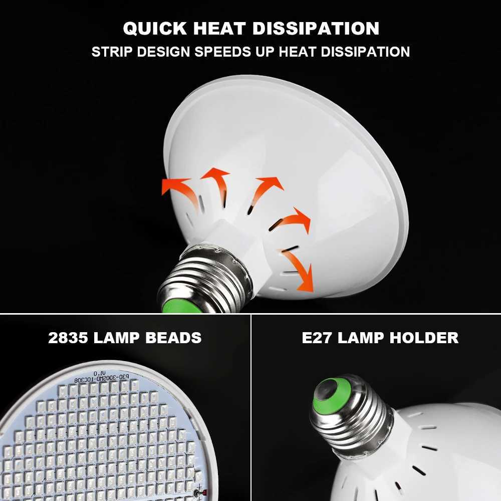 LED Grow Light Hydroponic Growth Light E27 Led Grow Bulb 85-265V Full Spectrum Indoor Hydroponics Flower Seedling LED Phyto LampXJ250526