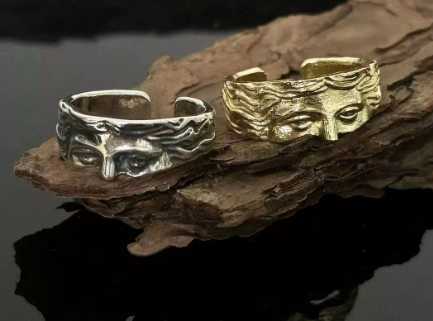Vintage Gold Silver Color Jesus Half Face Open Ring for Men Women Retro Religious Belief Jewelry Pure Finger Rings Bands Gifts Z250407