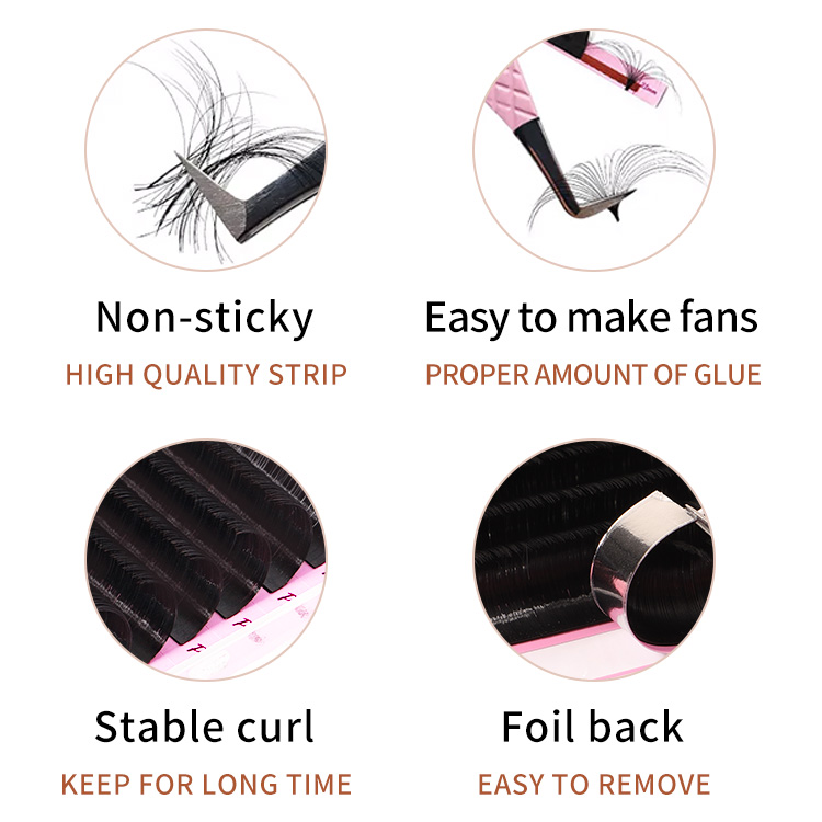 Veyes Premium Dark Mega Volume Faux Mink Eyelash Extensions - Classic Individual Fans for Long Lasting Wear