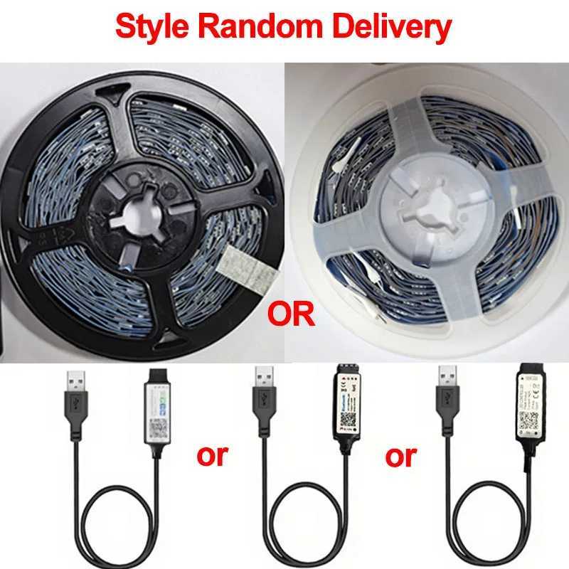 USB LED Strip Light Bluetooth Tape RGB Lights SMD5050 5V Flexible LED Lamp Tape Ribbon Self-adhesive TV Desktop Diode Backlight W250526