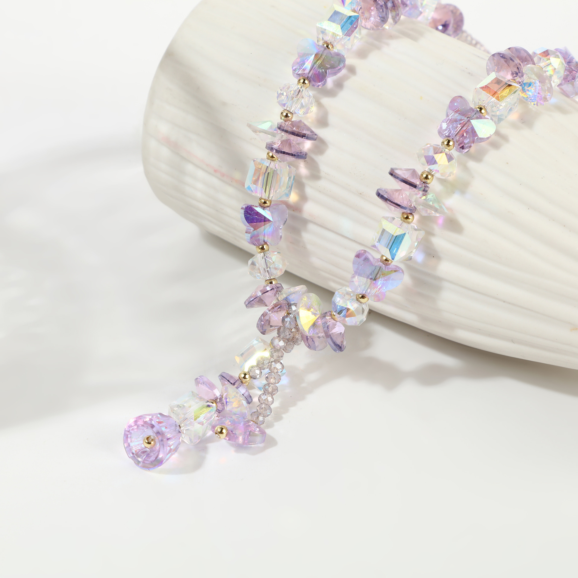 creative design necklace, sweet personalized crystal pendant style, simple and fresh women's accessories