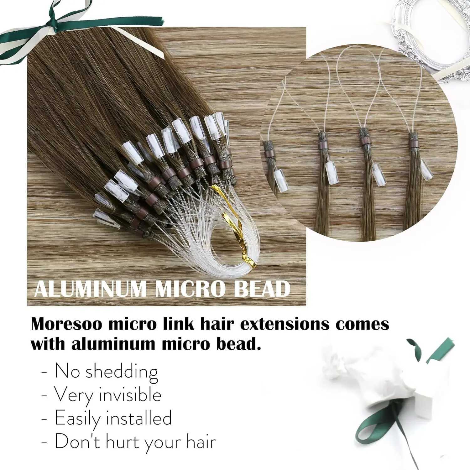 More Micro Link Hair Extensions Human Hair Danger 1G/1S Micro Loop Human Hair Extensions Ombre Microlink Hair Extensions S25526