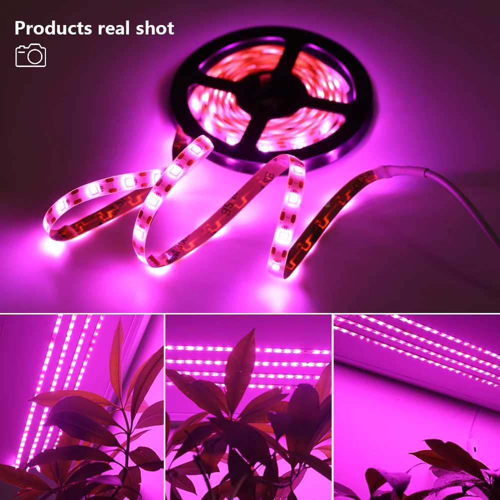 USB Dimming LED Grow Light Full Spectrum Switch Plant Light Waterproof IP65 DC 5V LED Strip Phyto Lamps For Vegetable FlowerXJ250526