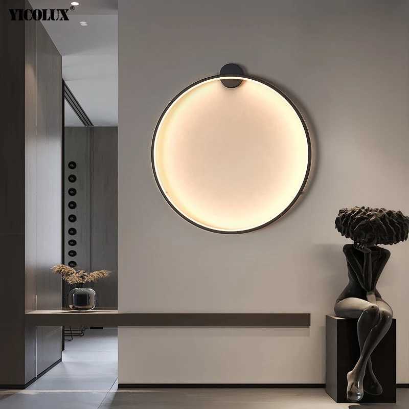 Simple Circle Background Decoration Lamps New Modern LED Wall Lights Living Room Bedroom Bedside Aisle Corridor Indoor LightingXJ250526