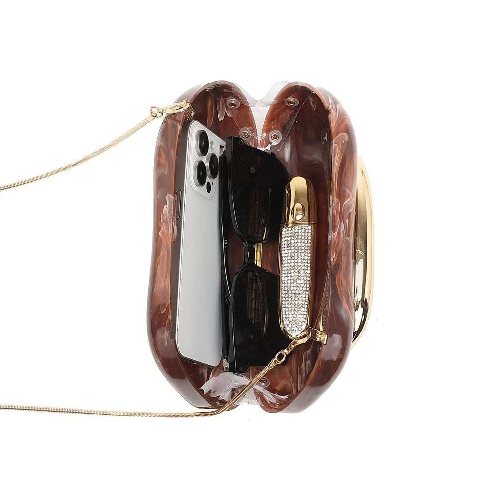 brown 2025 New stone-textured imitation Irregular Women Handbag Fashion Evening Bag Wedding Party Clutch Shoulder bag