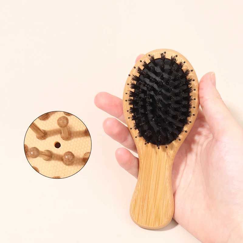Bamboo Mini Airbag Comb Anti Static Air Cushion Hair Brush Reduce Hair Loss Hair Care Styling Comb Women Styling Tools R250526