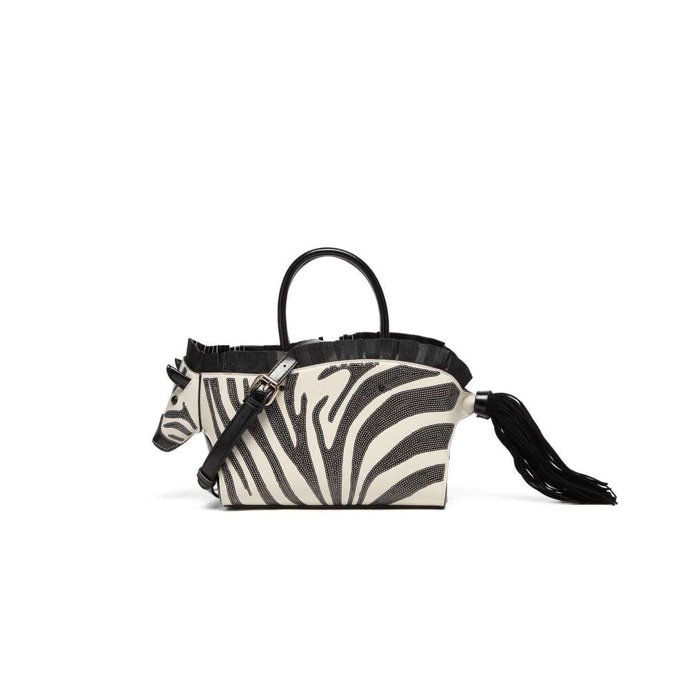 2025 New Niche Design Zebra Fashion Personality Color-Block Shape Women's Daily Shoulder Crossbody Bag