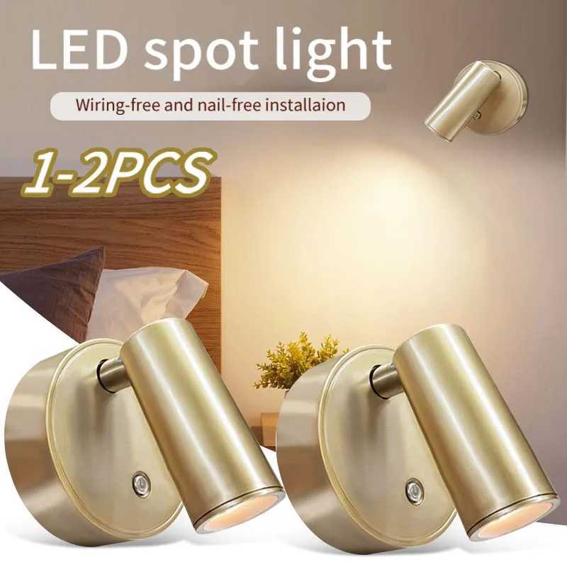 LED light magnetic type-C Rechargeable Touch Switch Wall Lights Spotlight Cordless Dimmable Bedroom Bedside Lamp Reading LightXJ250526