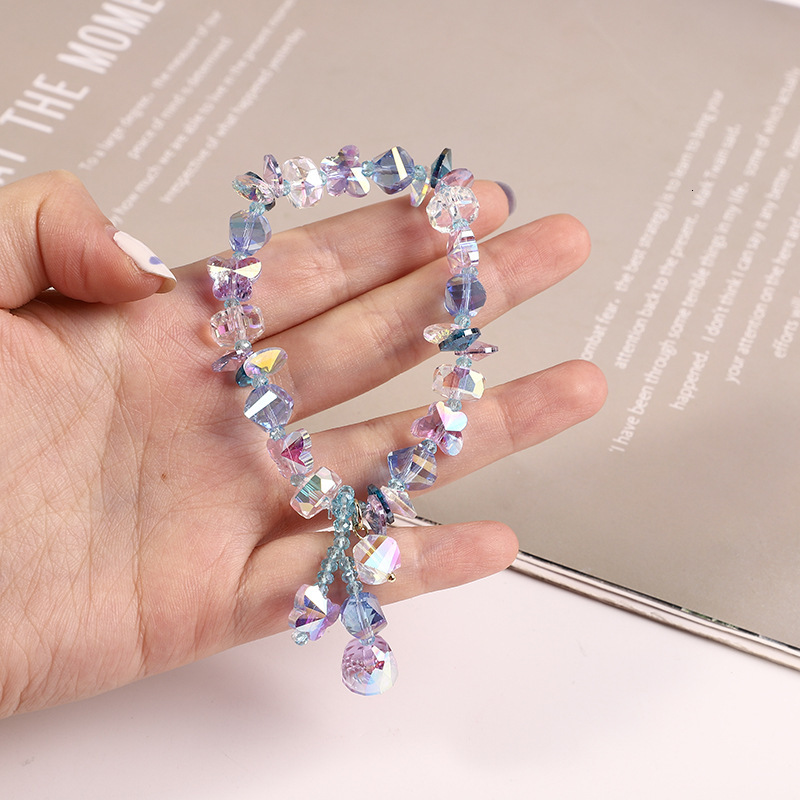 New Korean version girl heart lavender romantic crystal with pendant bracelet as a gift for best friend jewelry