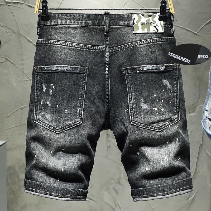 New Fashion Mens Open Front Short Jeans Brand Clothing Bermuda Summer Cotton Shorts Breathable Denim Street Clothing Mens ClothingT250324