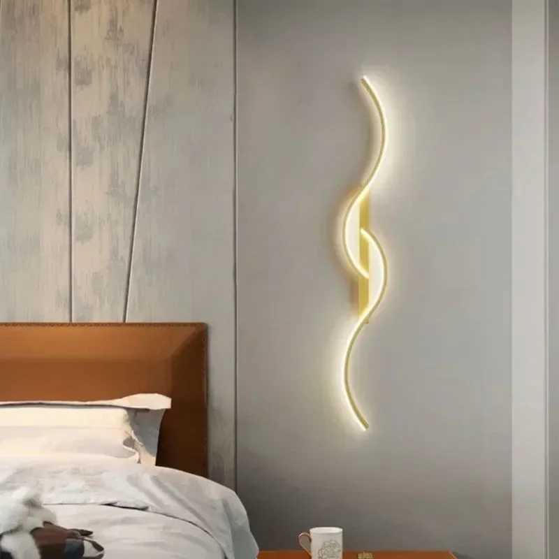 Modern LED Wall Lamp Minimalist Bedroom Bedside LED Sconce Long Strip Lustre Living Room Sofa Home Interior Lighting FixturesXJ250526