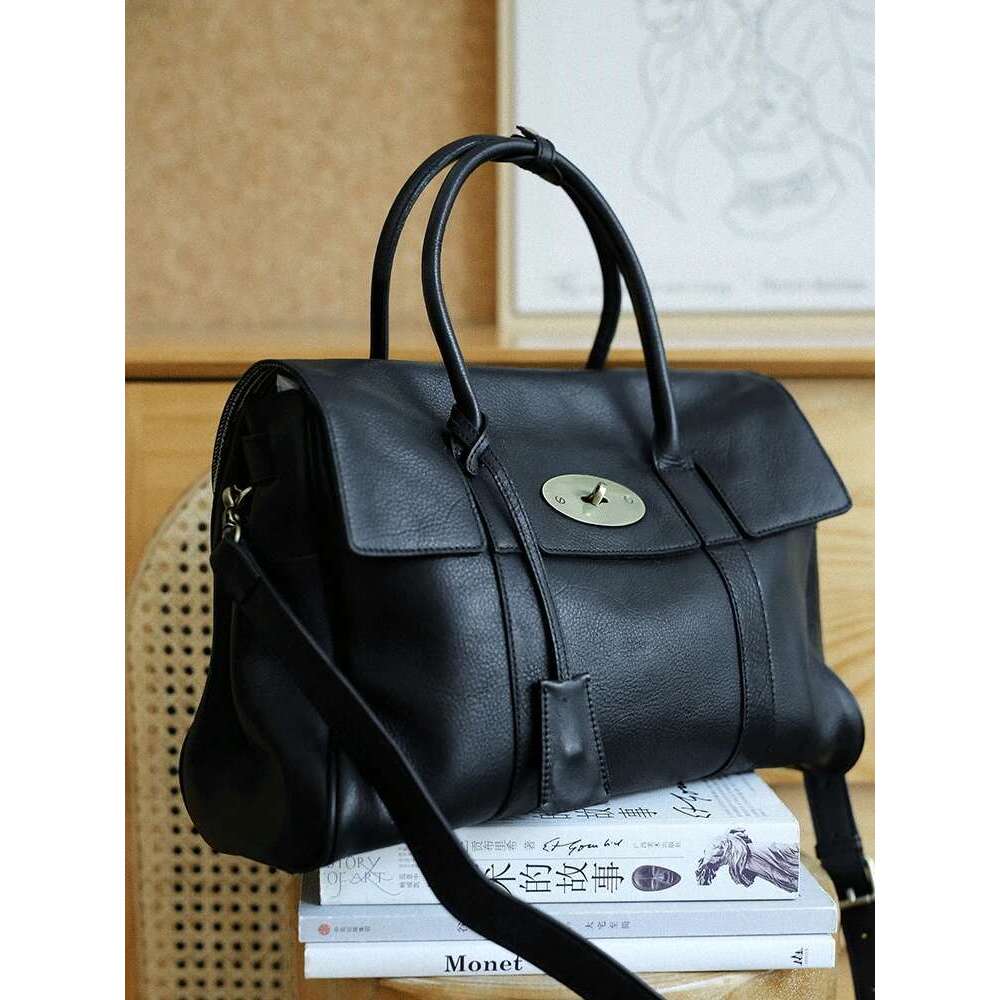 Fashion vintage designer handmade genuine leather women large capacity handbag cowhide multifunctional shoulder crossbody bag