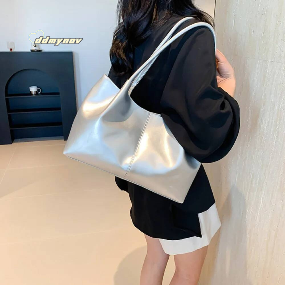 2024 Large Capacity Shoulder Trendy Casual Underarm Bag PU Leather Retro Handbag Sexy ddmynov