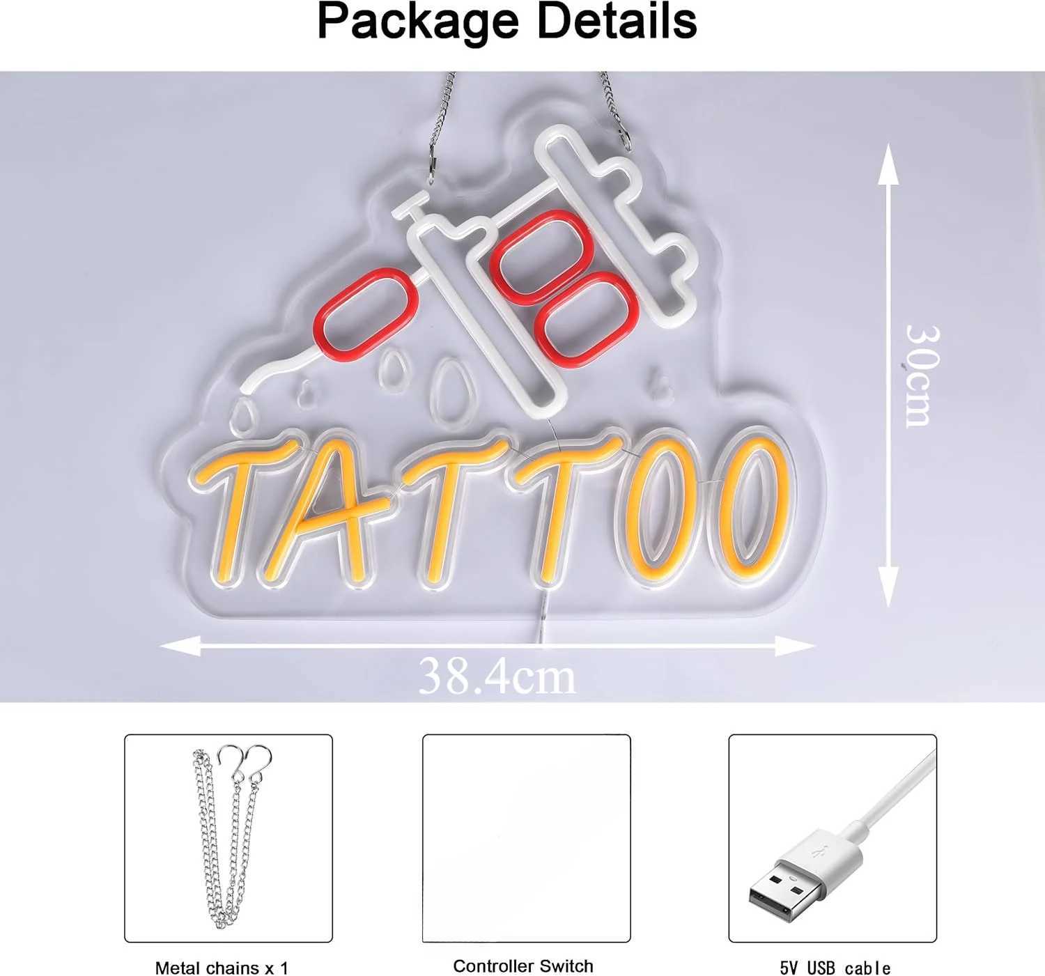 Tattoo LED Neon Sign USB Powered Dimmable Neon Light For Wall Decor Bedroom Shop Beauty Salon Decor Birthday Handmade Art Gift W250526