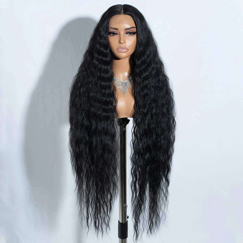Wigs For Black Women Long Curly Hair 42 Inch Cosplay Blonde Ombre Front Synthetic Lace Wig
