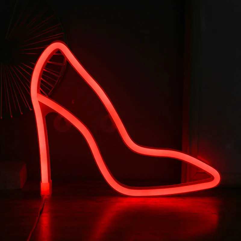 High heels LED Neon Sign USB/Battery Powered LED Light for Bedroom Room Decoration Gift Night Light Decoration Party Holiday W250526