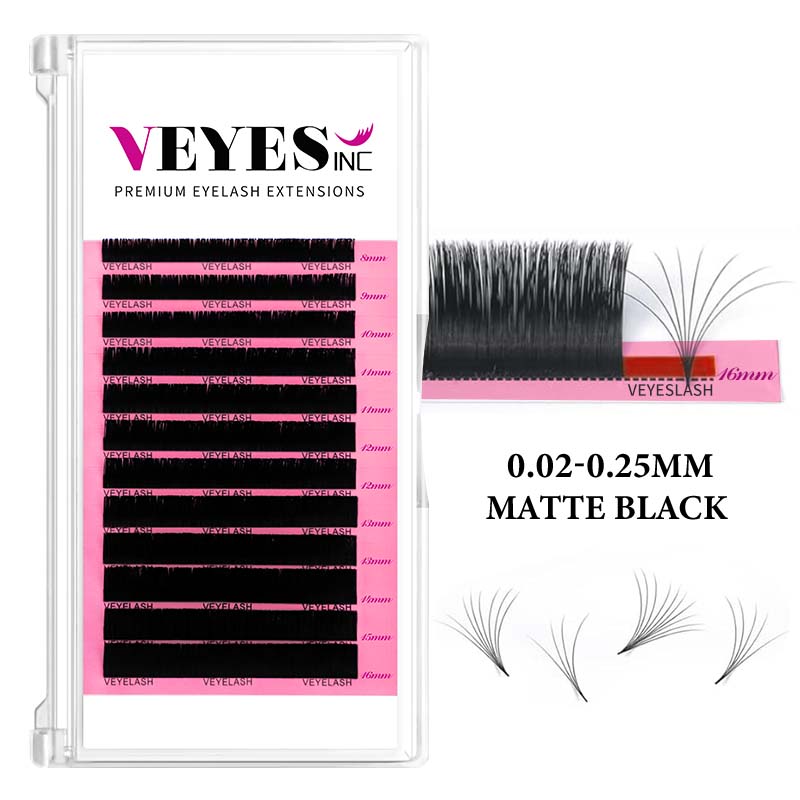 Veyes Inc Wholesale Soft PBT Cashmere Lash Extensions Easy Fan Lashes with Siberian Mink Incroyable Curl BC