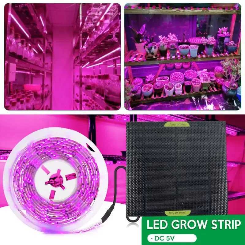 20W 2835 LED Solar Panel LED Grow Light Full Spectrum 5V Grow Light Strip Phyto Lamps For Plants Greenhouse Hydroponic GrowingXJ250526