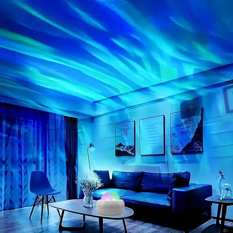 Northern Lights Starry Sky Projector Lamp LED Atmosphere Light Night Aura Aurora Glowing Lamp for Room Party Decoration Gifts W250526