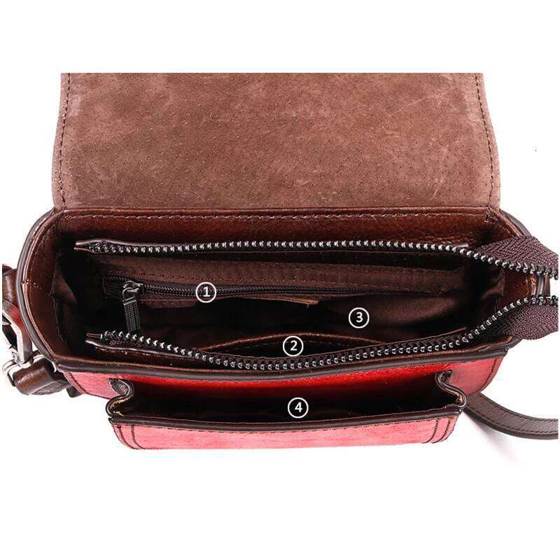 Designer Bag MOTAORA Vintage Crossbody Waterproof Genuine Leather Purse For Women Lightweight Emed Shoulder Bag Handmade