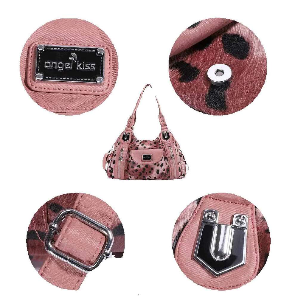 Designer Luxury Designer Luxury Women Soft PU Leather Handbags Large Capacity Shoulder Multi-Pocket Shopping Crossbody Bag Fashion Leopard Tote Bags