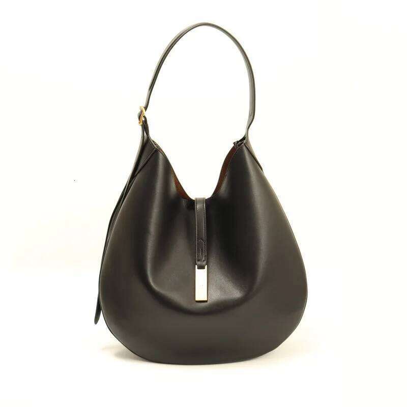 VIELINE New Women's One Shoulder Genuine Leather Large Hobos Underarm Bag Half Moon Design Ladies Handbags