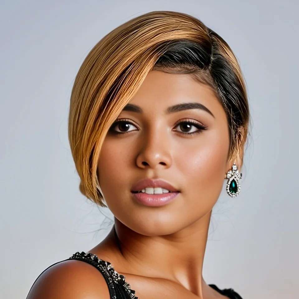 13x4 Lace Front Short Bob Pixie Cut Human Wig 8 Inch for Women Pre Plucked with Baby Brazilian Remy Hair