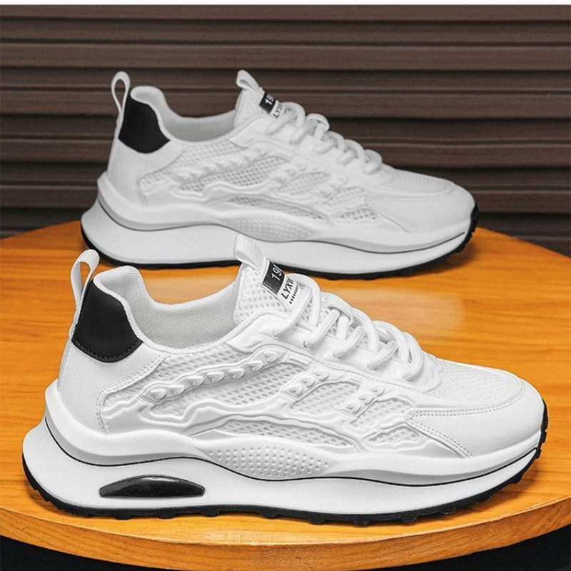 Hot selling free shipping summer men new thick soled sports and leisure running dad breathable mesh shoes 39 44 black
