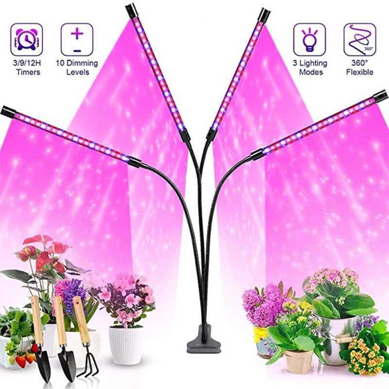 USB LED Plant Grow Light Indoor Garden 10 Dimmable Levels Grow Light Full Spectrum Timer Setting Hydroponic Greenhouse 3H/9H/12HXJ250526