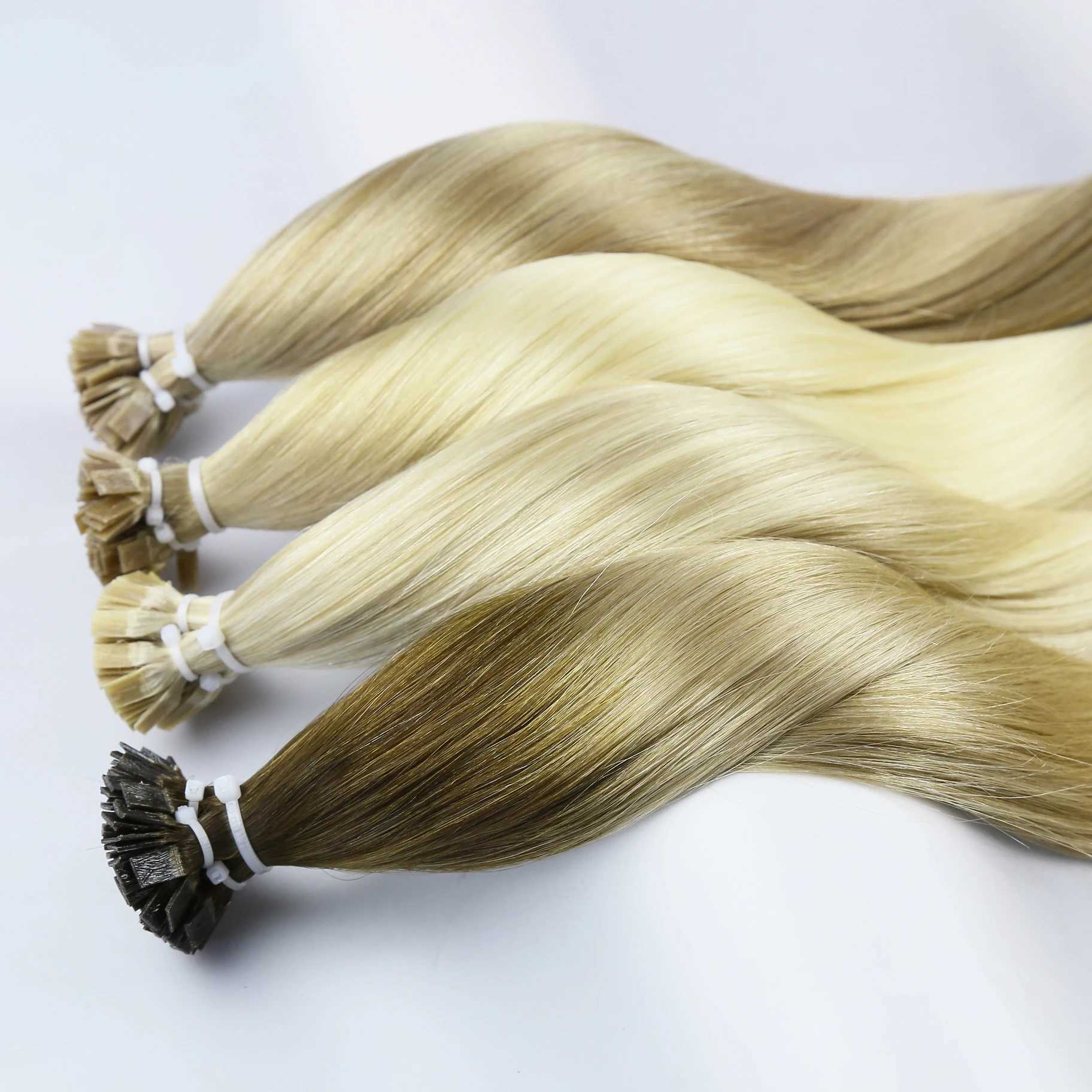 Flat Tip Hair Extensions Remy 100% Human Hairpieces Straight Keratin Capsules Tip Hair Extensions For Salon Pre Bonded 50pcs/Set S25526