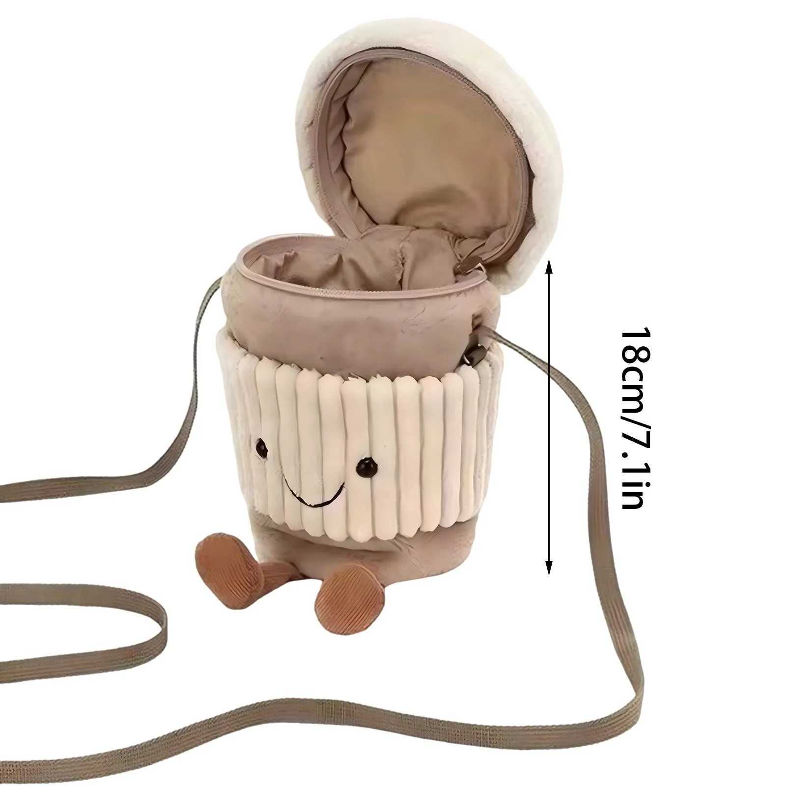 Replica Cartoon Coffee Cloud Pig Bag Pendant Plush Toy Keychain Dolls Accompanying Cups Crossbody Bags Plush Soft Bags XJ250524