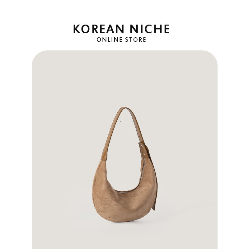 2024 Autumn And Winter New Japanese And Korean Niche Ins Maillard Suede One-shoulder Armpit Bag For Women Casual Versatile Dumplings