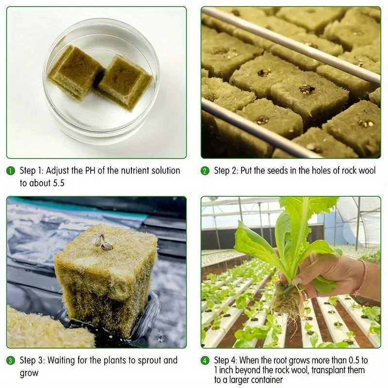 Hydroponic Growing Blocks Set of 100 for Nurture - Aeration Felt Plant Growth Blocks - Gardening Upgrade Essentials XJ250526