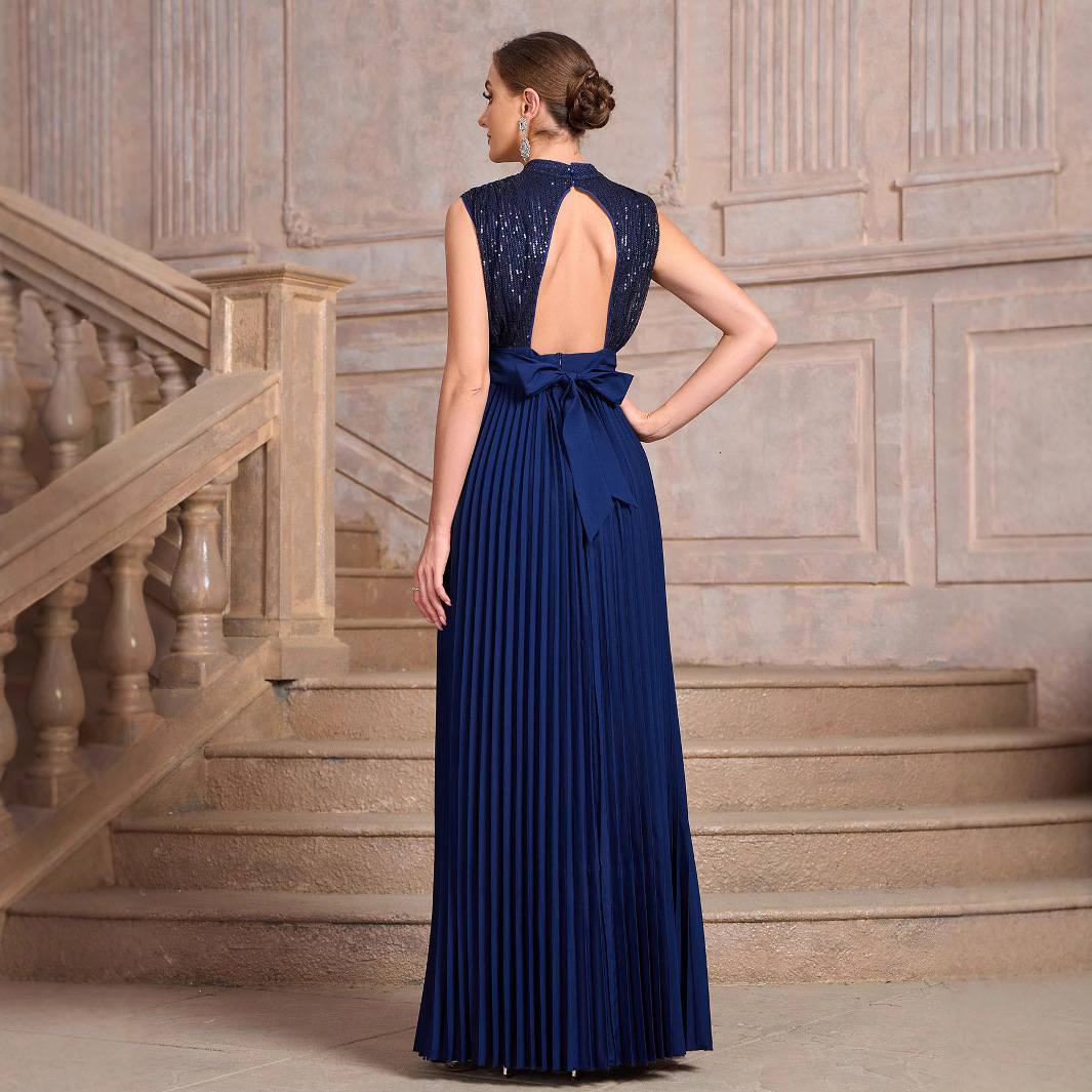 Spring and summer new womens clothing new sequins pleated banquet dresses parties weddings