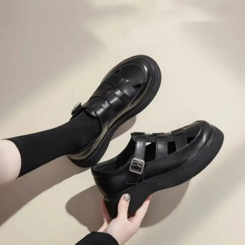 Womens Breathable Mesh Sandals with Adjustable Buckle Chunky Platform Wedge Heel Casual Comfort Shoes for Summer Walking 250526