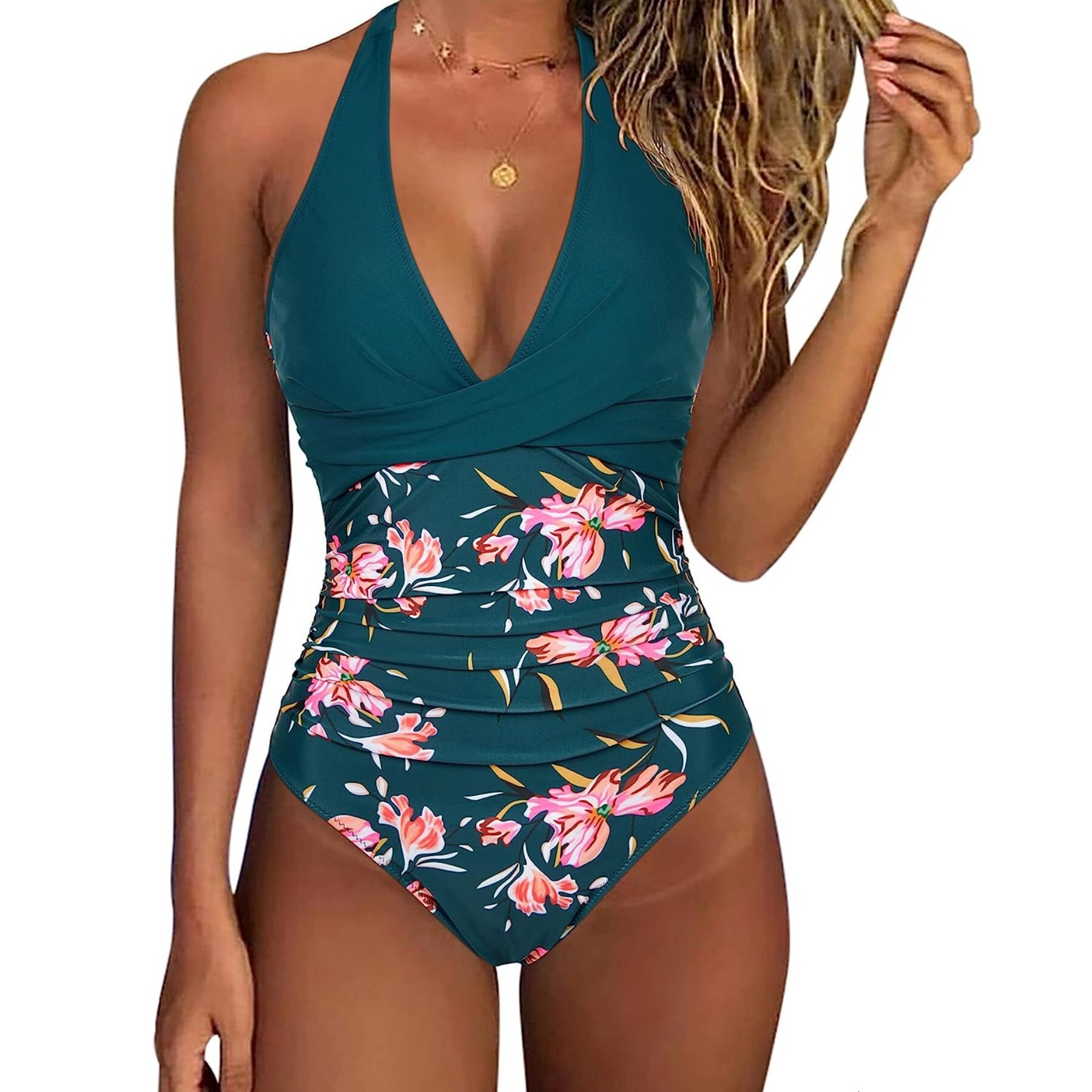 Designer's New European And American Tight One-piece Swimsuit For Women With Backless Sexy Cross Color Matching, Amazon Swimsuit In Stock