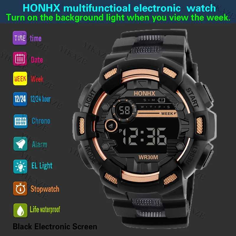 Military Men Watch Mens Digital Watches Sports Electronic Wristwatch 50MM Large Dial Clock Waterproof Sport Watch for Boy Child M250526