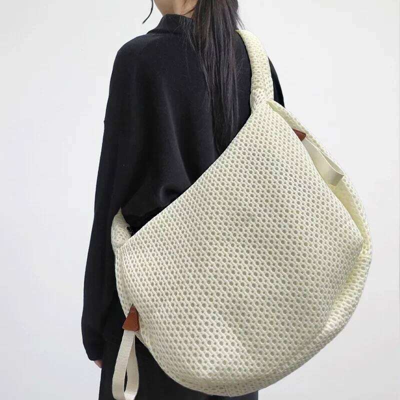 Women's Bags Designer Ladies' Fashionable Casual Slit Diagonal Cross Bag, Large Capacity Mesh Lightweight Nylon Shoulder Bag