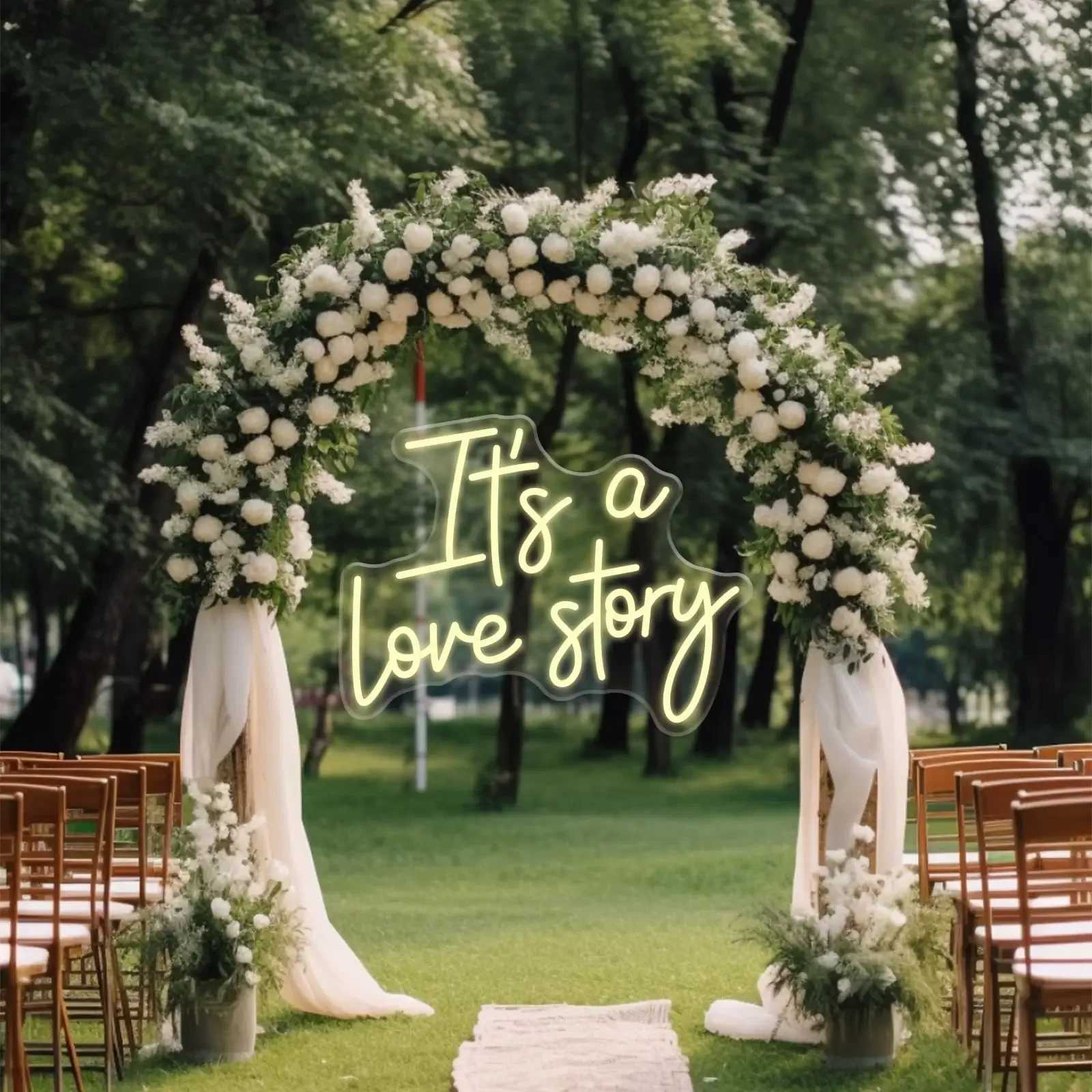 Its a Love Story Neon Light Sign for Wedding Party Wall Decor LED Neon Signs Room Bedroom Wall Decoration Neon Lamp USB Power W250526