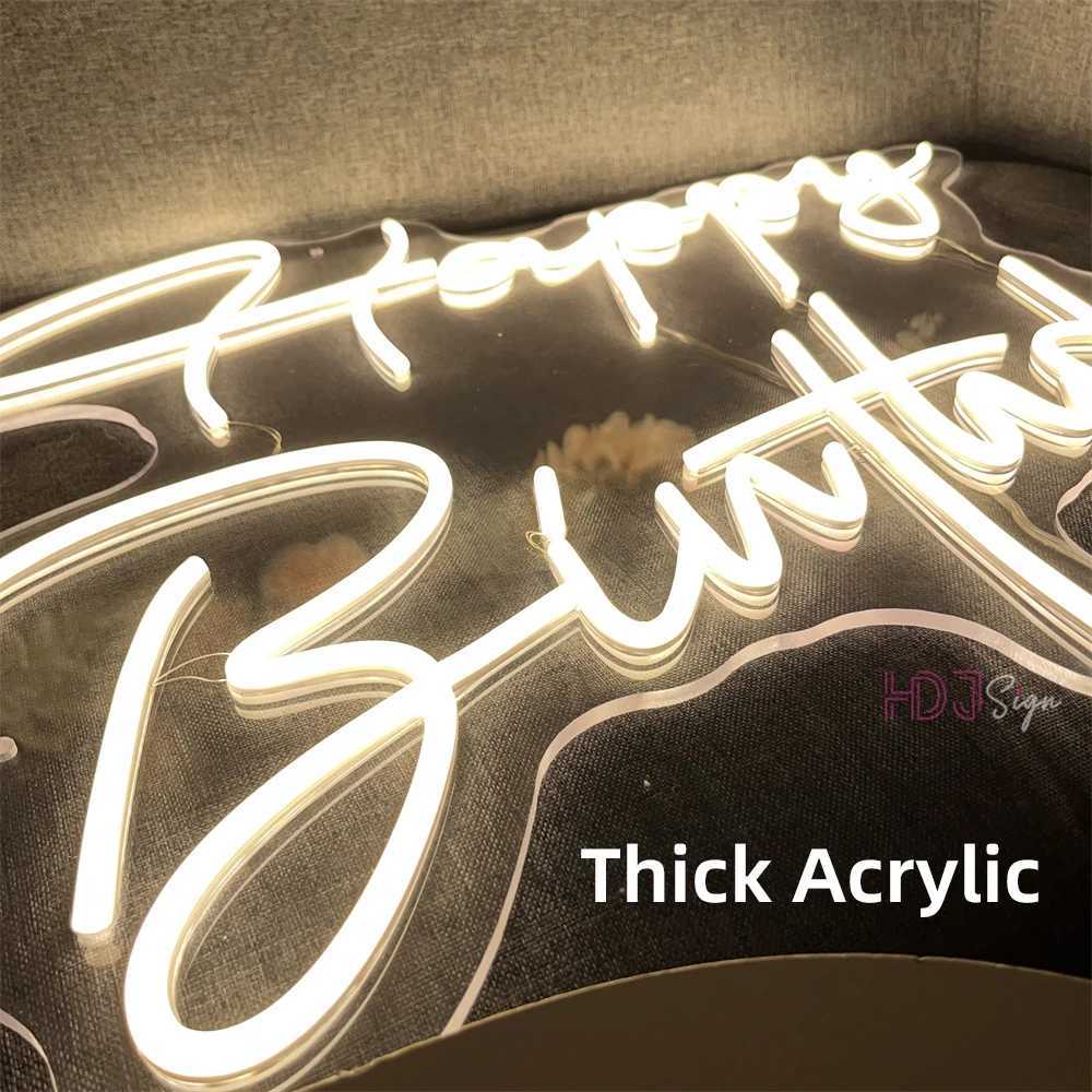 72cm Happy Birthday Neon Sign Party Decor Birthday Gifts Large Size LED Neon Lights Room Bedroom Decor Wall Art Neon LED Signs W250526