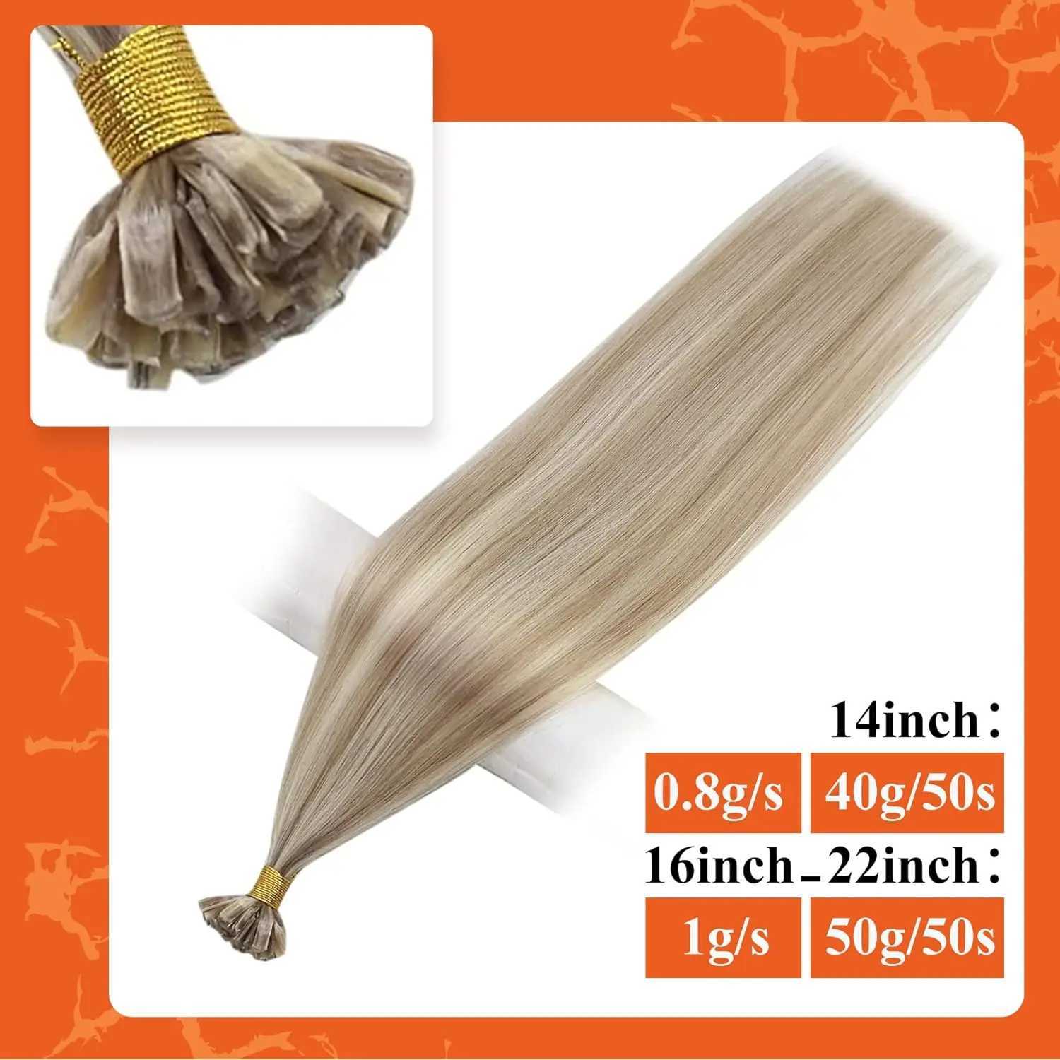 Full Shine U Tip Hair Extensions Fusion Hair Balayage Color 40-50g Keratin Glue Beads Prebonded Human Hair Extensions S25526