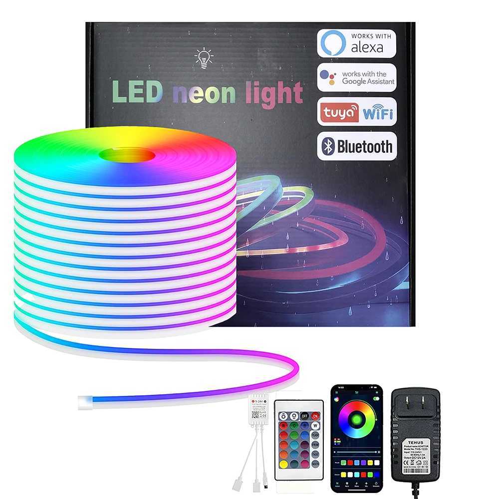 LED Neon Strip Tuya Smart Life WiFi Silicone 5x 15mm 24V2A LED Lantern Strip RGB Neon strip Alexa Google Home W250526