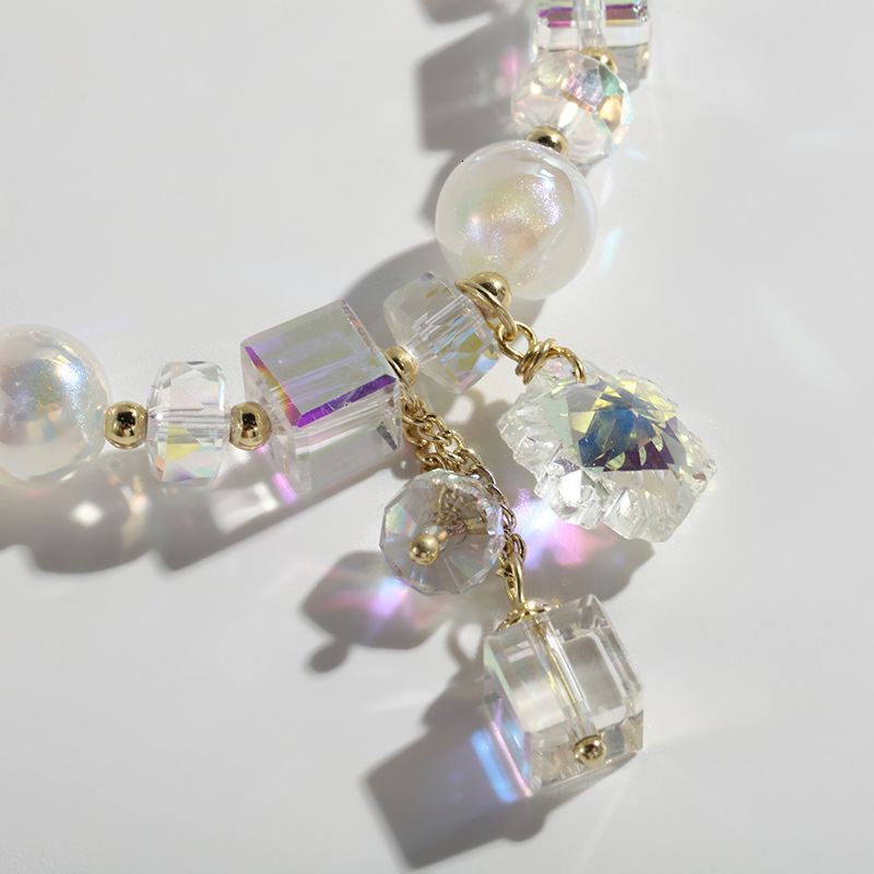 Crystal best friend design sense, star shining pearl transparent crystal bracelet