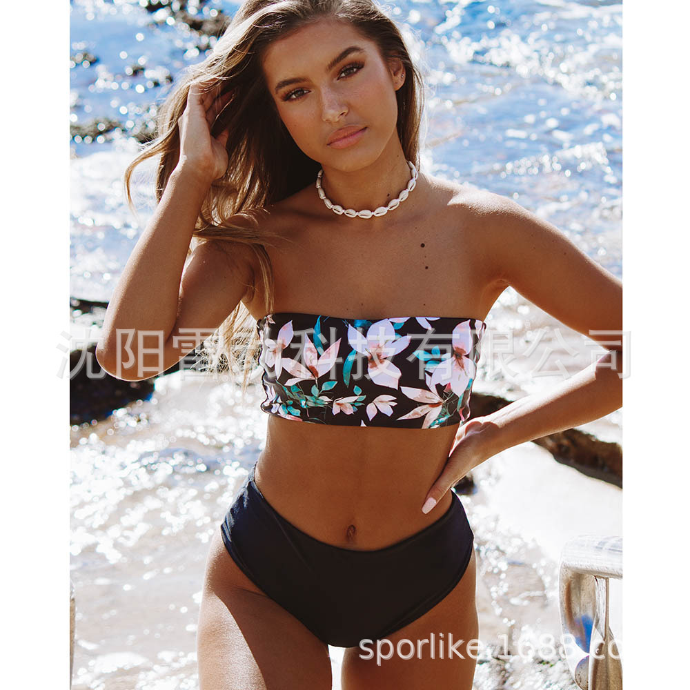 Outdoor Beach Ladies Free Shipping 2025 New Designer Swimsuit Women's Sexy Two-piece Bikini Shoulder Swimsuit