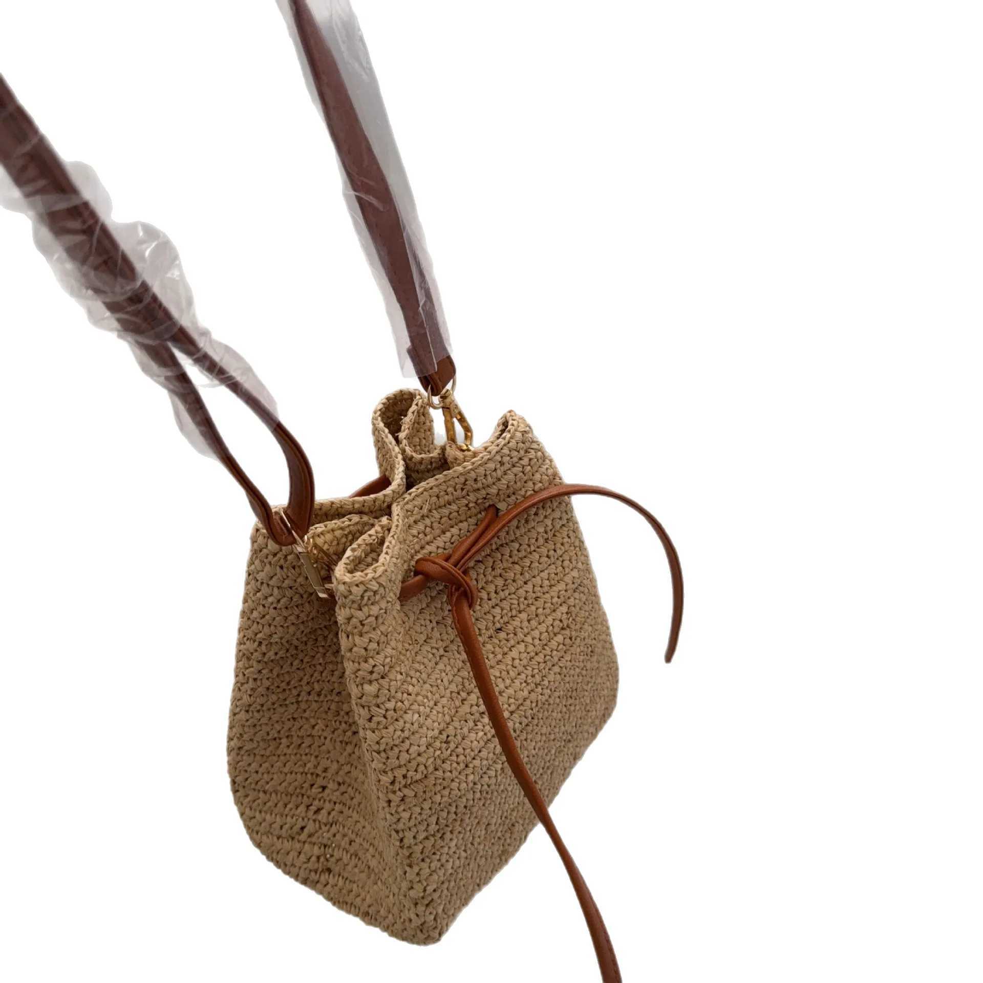 Ladies Summer Straw Lafite Crossbody Bag Women Beach Holiday Shopping Woven Shoulder Handbag Messenger Purses For Women Bags W250524