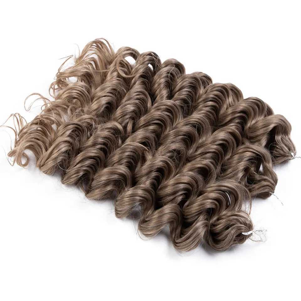 FASHION IDOL Deep Wavy Passion Twist Crochet Hair Synthetic 24 Inch Crochet Braids Ombre Grey Braiding Hair Extensions For Women S25526